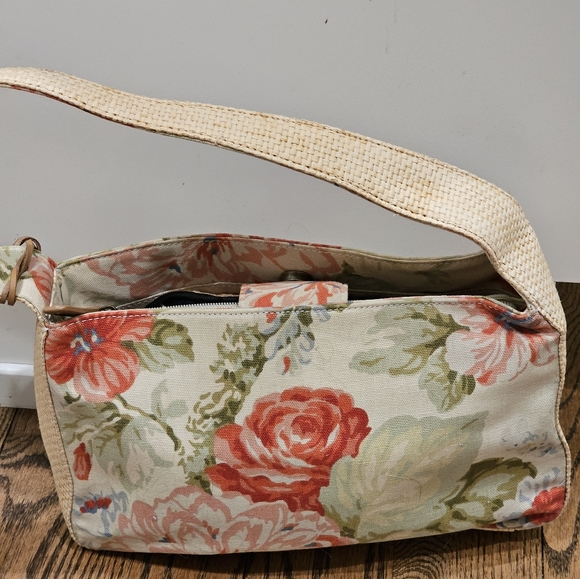 Floral print Fossil canvas and woven straw handbag - Picture 5 of 10